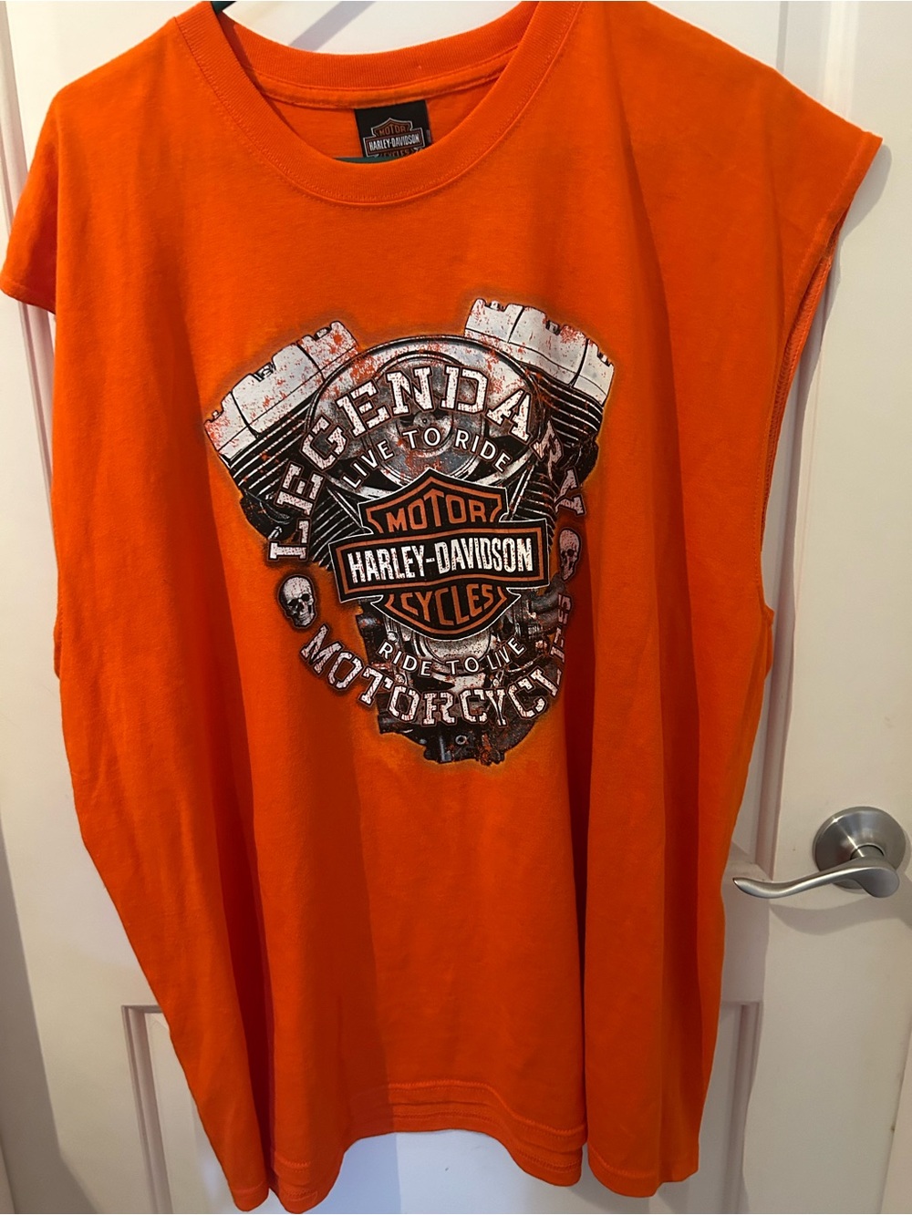 Harley-Davidson Men’s Orange Graphic Muscle Tee - Cabo San Lucas - 2XL